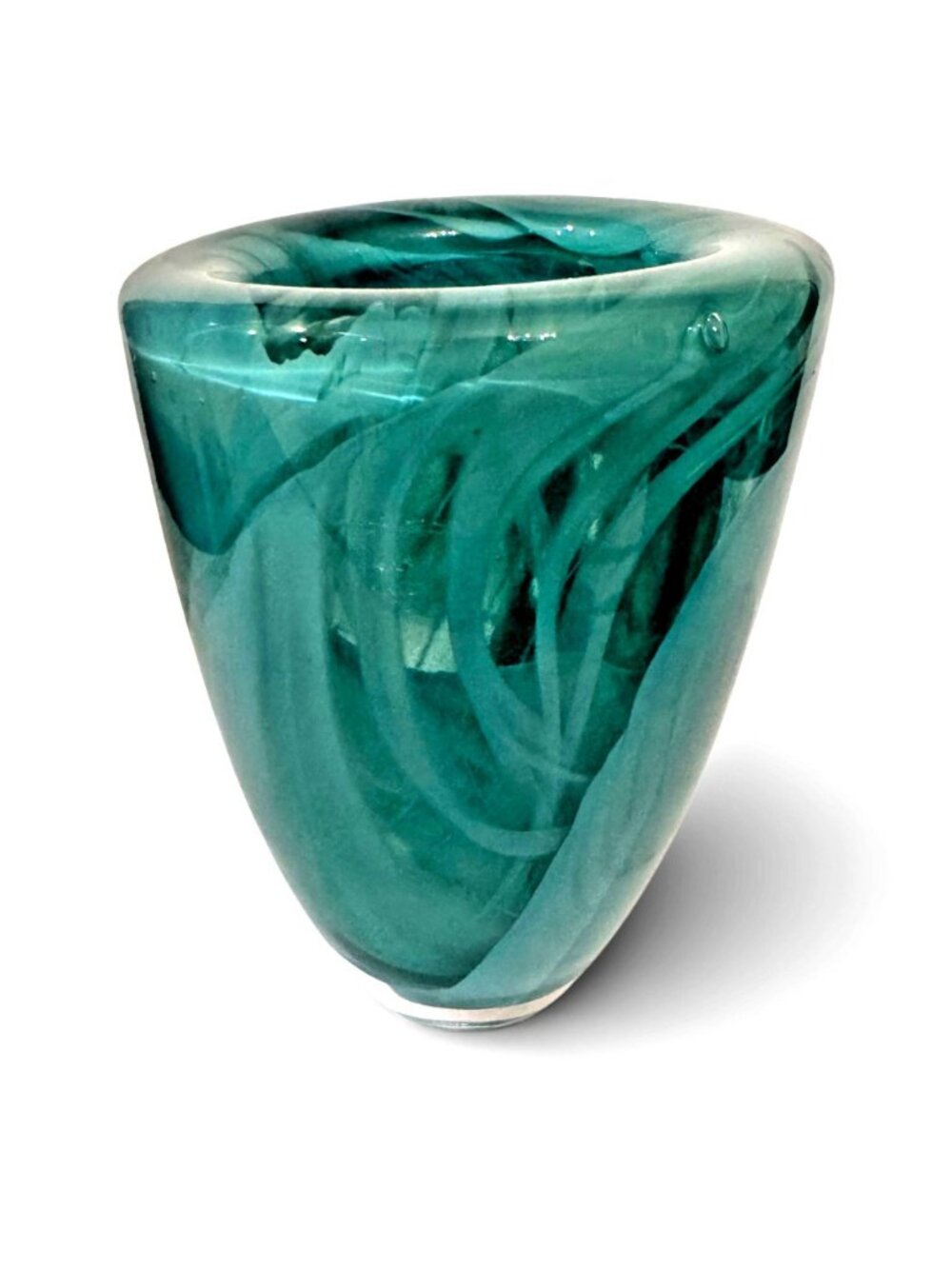 Kosta Boda "Atoll" By Anna Ehrner Art Vase Turquoise Teal